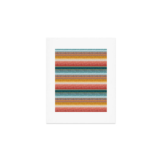 serape southwest stripe - orange & teal Art Print Gallery Image 1