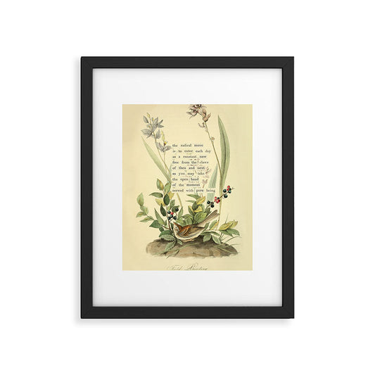 Bird Divinations: Field Bunting (about: almanacofbirds.org) Framed Art Print Gallery Image 2
