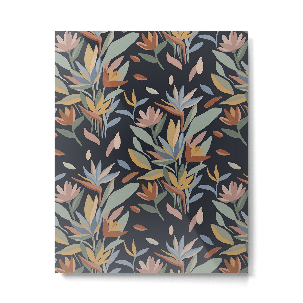Hand Painted Floral Garden Night Metal Print Gallery Image 3