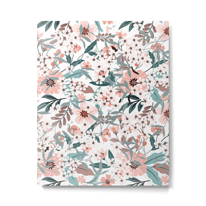 Spring Wildflowers, Floral Prints, Soft Pink and Teal Metal Print Gallery Image 6