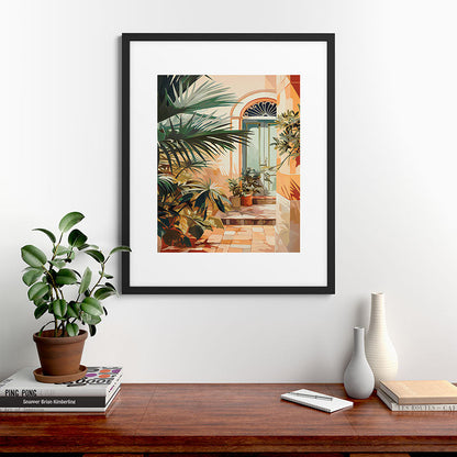 Villa Courtyard Mediterranean Art Framed Art Print Gallery Image 48