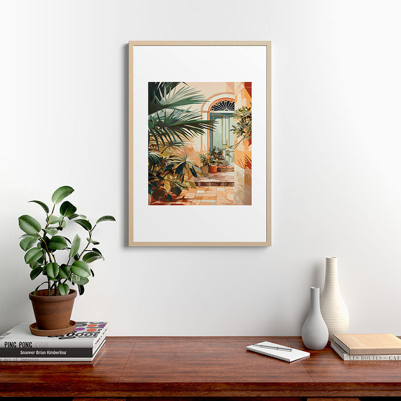 Villa Courtyard Mediterranean Art Framed Art Print Gallery Image 28