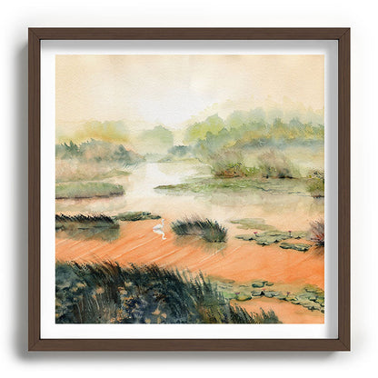 Egret On The Marsh Framed Art Print Gallery Image 101