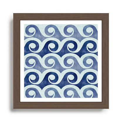 Indigo Geometric Beach Waves Framed Art Print Gallery Image 13