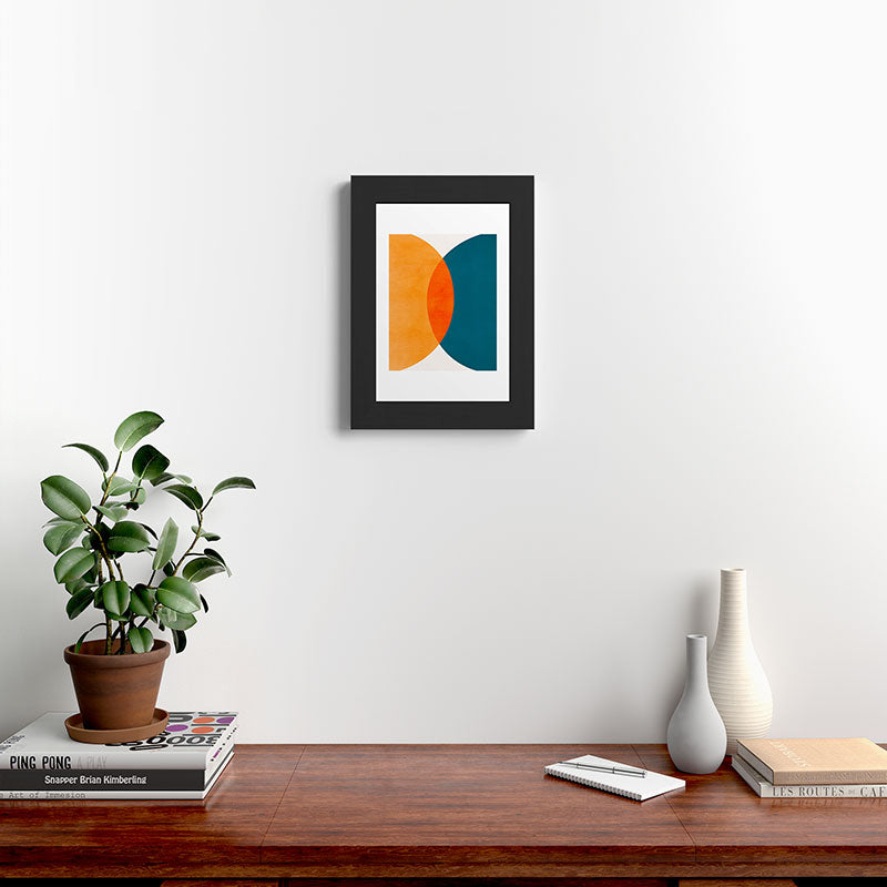 Mid Century Eclipse / Abstract Geometric Framed Art Print Gallery Image 42