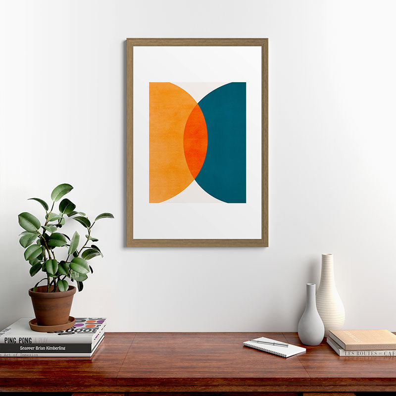 Mid Century Eclipse / Abstract Geometric Framed Art Print Gallery Image 56