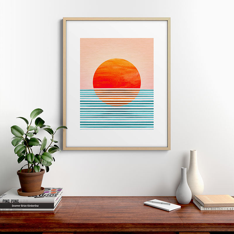 Minimalist Sunset III / Abstract Landscape Framed Art Print Gallery Image 29