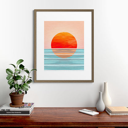 Minimalist Sunset III / Abstract Landscape Framed Art Print Gallery Image 58