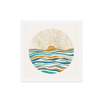 The Sun and The Sea - Gold and Teal Art Print Gallery Image 5