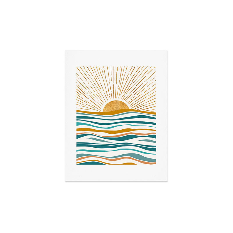 The Sun and The Sea - Gold and Teal Art Print Gallery Image 3