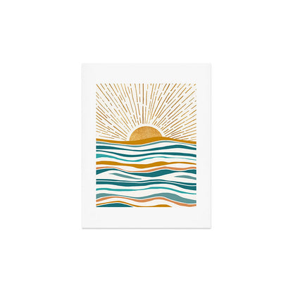 The Sun and The Sea - Gold and Teal Art Print Gallery Image 3