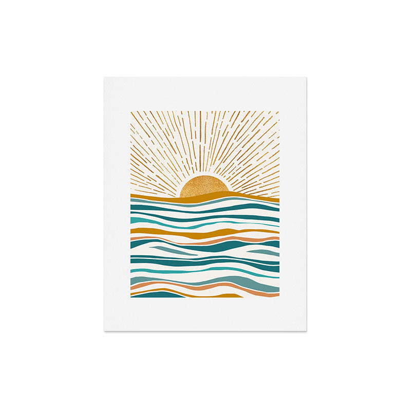 The Sun and The Sea - Gold and Teal Art Print Gallery Image 6
