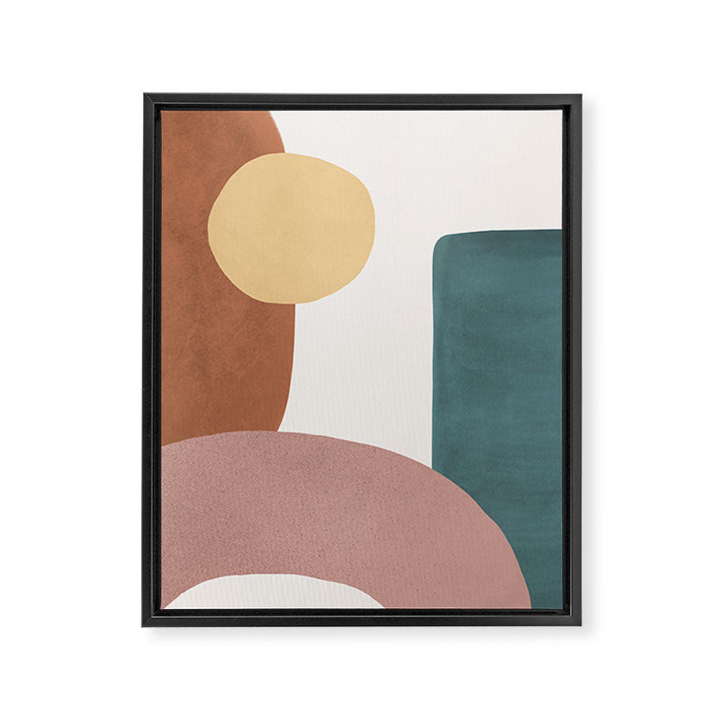Abstract Earth 1-1 - Painted Shapes Framed Canvas Print Gallery Image 3
