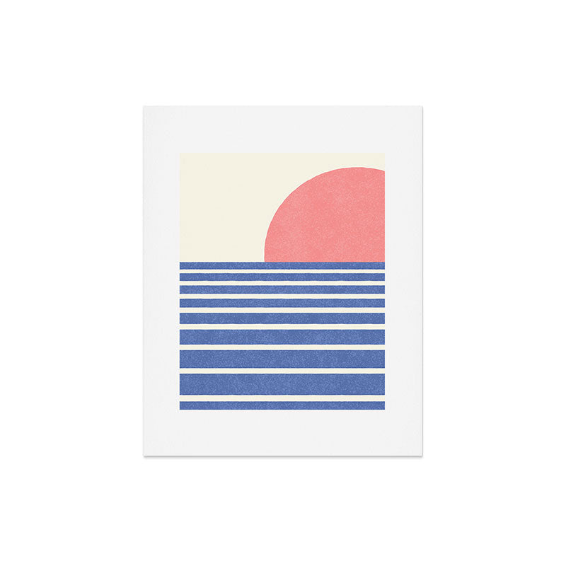 Beach Horizon Lines pink blue Art Print Gallery Image 3