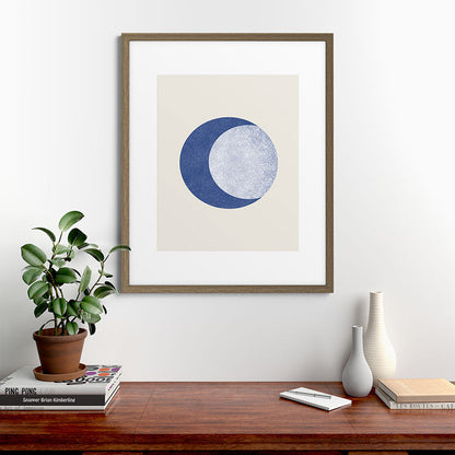 Moon Crescent - Blue Framed Art Print Gallery Image 58
