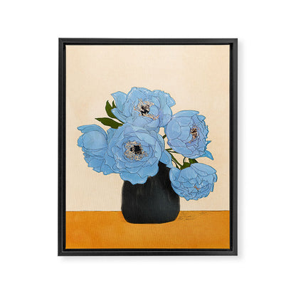 Bouquet Gift Blue Framed Canvas Print Gallery Image 3