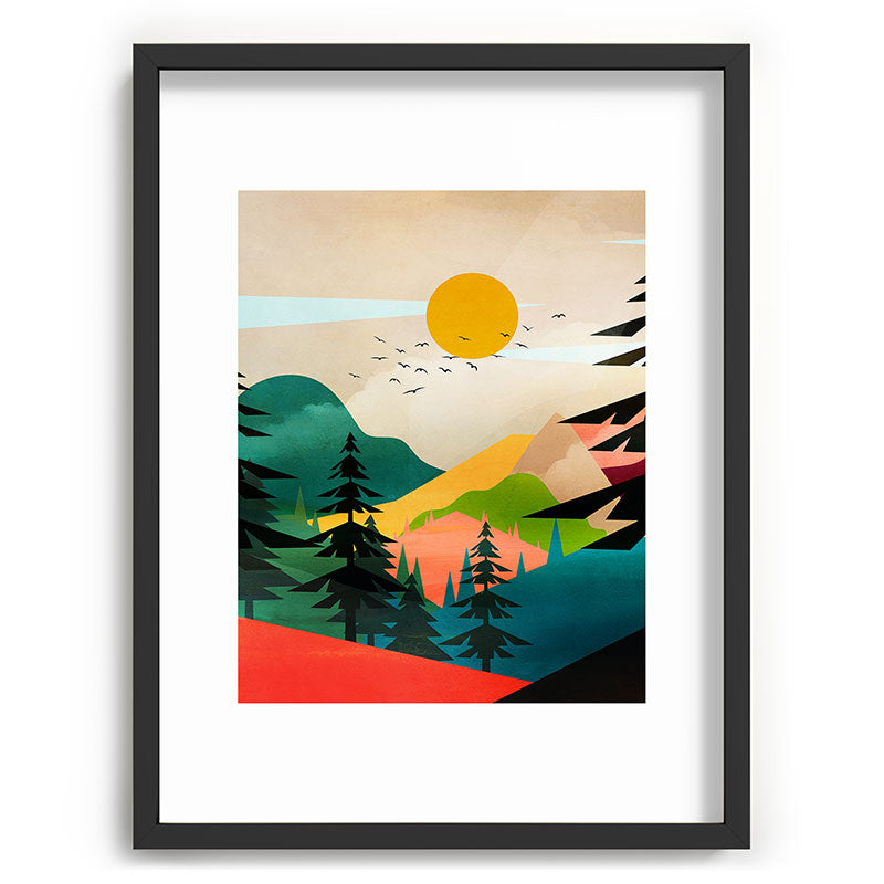 Colorful Morning in the Mountain Forest Framed Art Print Gallery Image 83