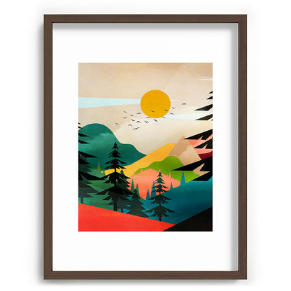Colorful Morning in the Mountain Forest Framed Art Print Gallery Image 92