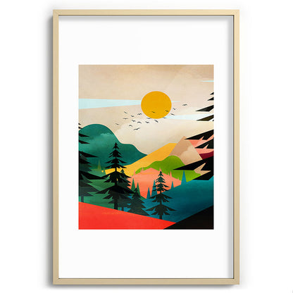 Colorful Morning in the Mountain Forest Framed Art Print Gallery Image 102