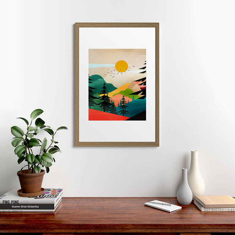 Colorful Morning in the Mountain Forest Framed Art Print Gallery Image 56