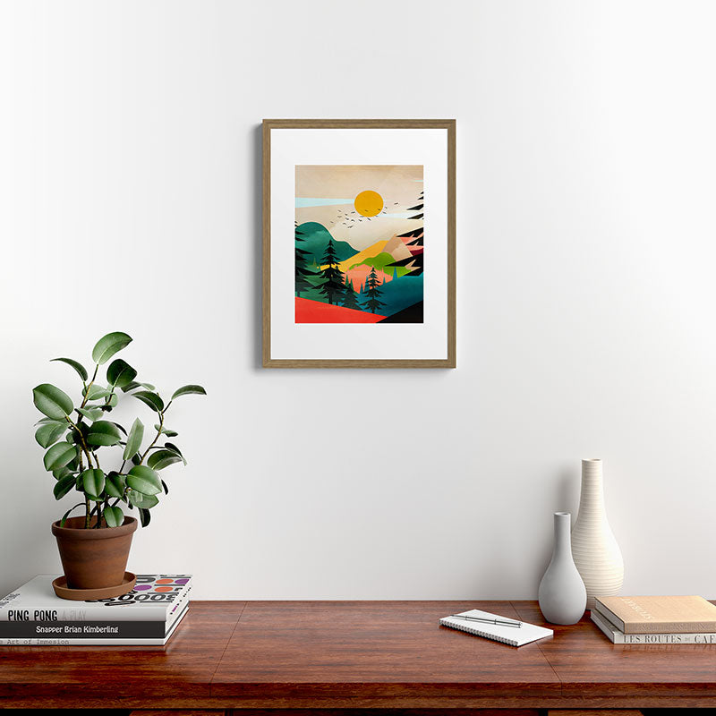 Colorful Morning in the Mountain Forest Framed Art Print Gallery Image 16
