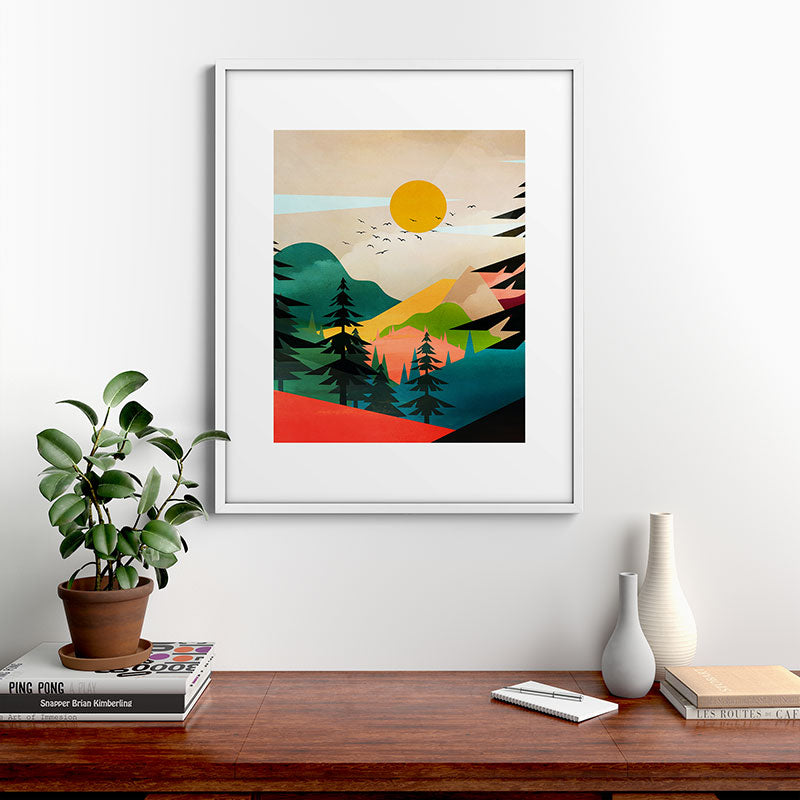 Colorful Morning in the Mountain Forest Framed Art Print Gallery Image 39