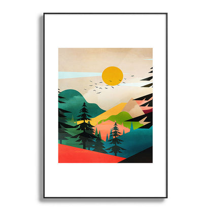 Colorful Morning in the Mountain Forest Framed Art Print Gallery Image 119