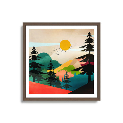 Colorful Morning in the Mountain Forest Framed Art Print Gallery Image 17