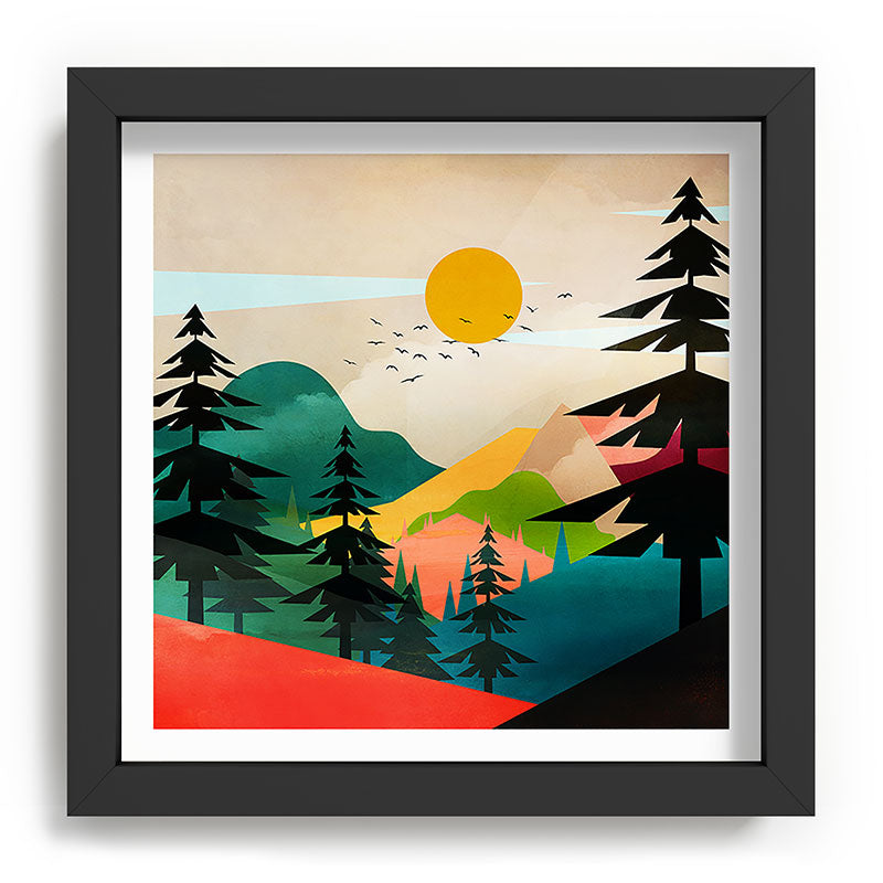 Colorful Morning in the Mountain Forest Framed Art Print Gallery Image 90
