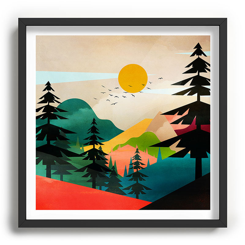 Colorful Morning in the Mountain Forest Framed Art Print Gallery Image 93