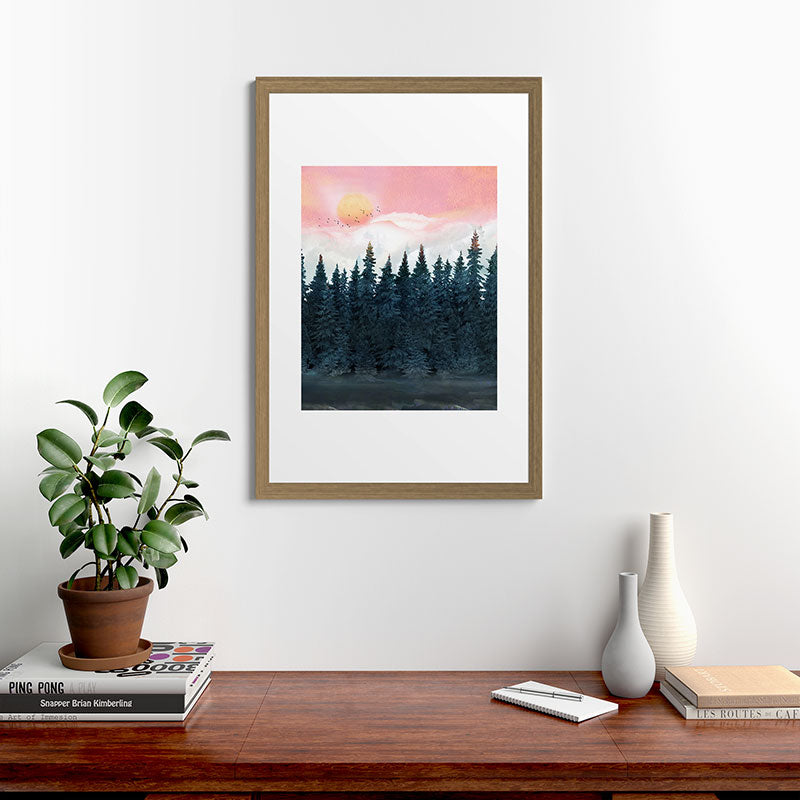 Forest Under the Sunset Framed Art Print Gallery Image 56