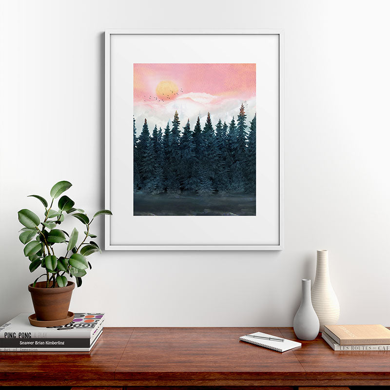 Forest Under the Sunset Framed Art Print Gallery Image 39