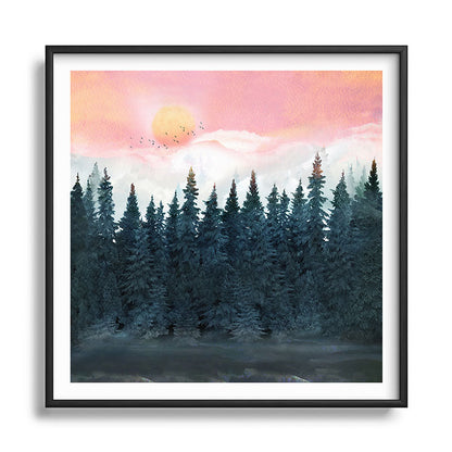 Forest Under the Sunset Framed Art Print Gallery Image 122