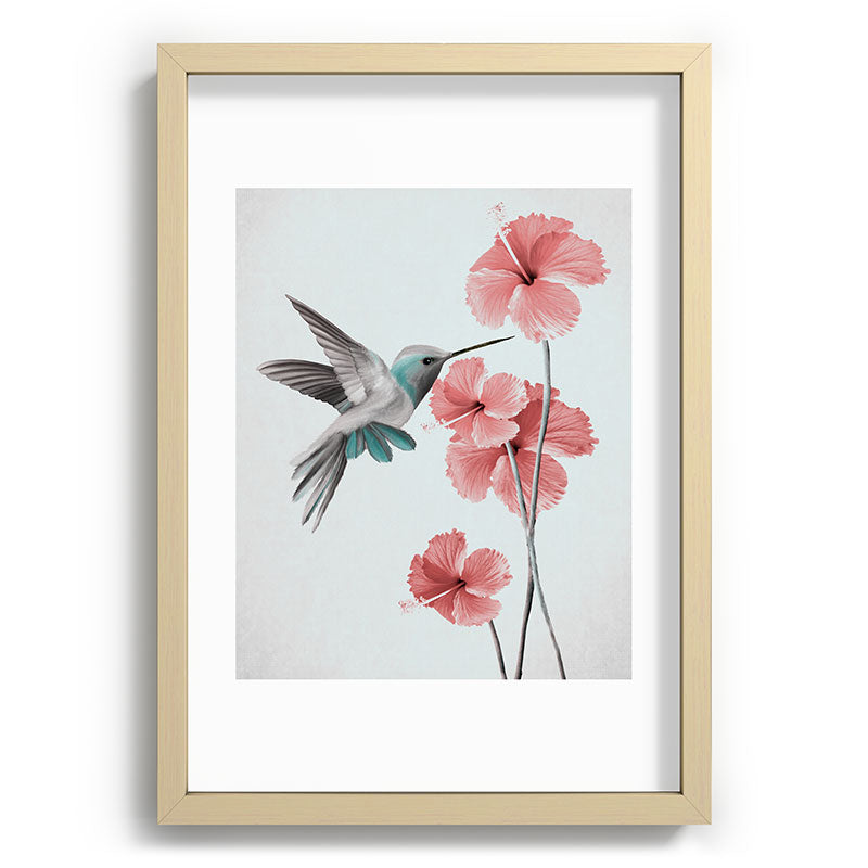 Hummingbird with Hibiscus Framed Art Print Gallery Image 71
