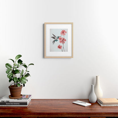 Hummingbird with Hibiscus Framed Art Print Gallery Image 18