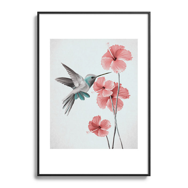 Hummingbird with Hibiscus Framed Art Print Gallery Image 83