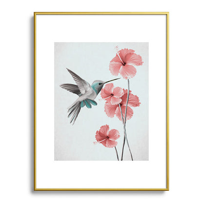 Hummingbird with Hibiscus Framed Art Print Gallery Image 92