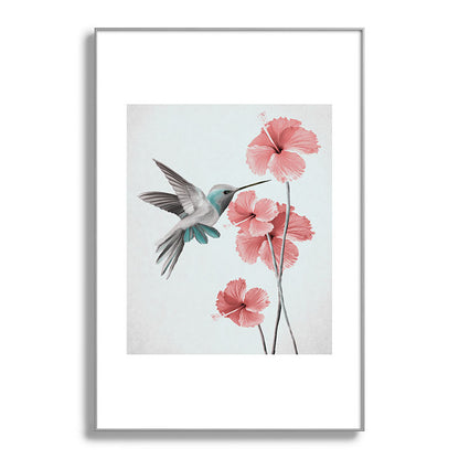 Hummingbird with Hibiscus Framed Art Print Gallery Image 100