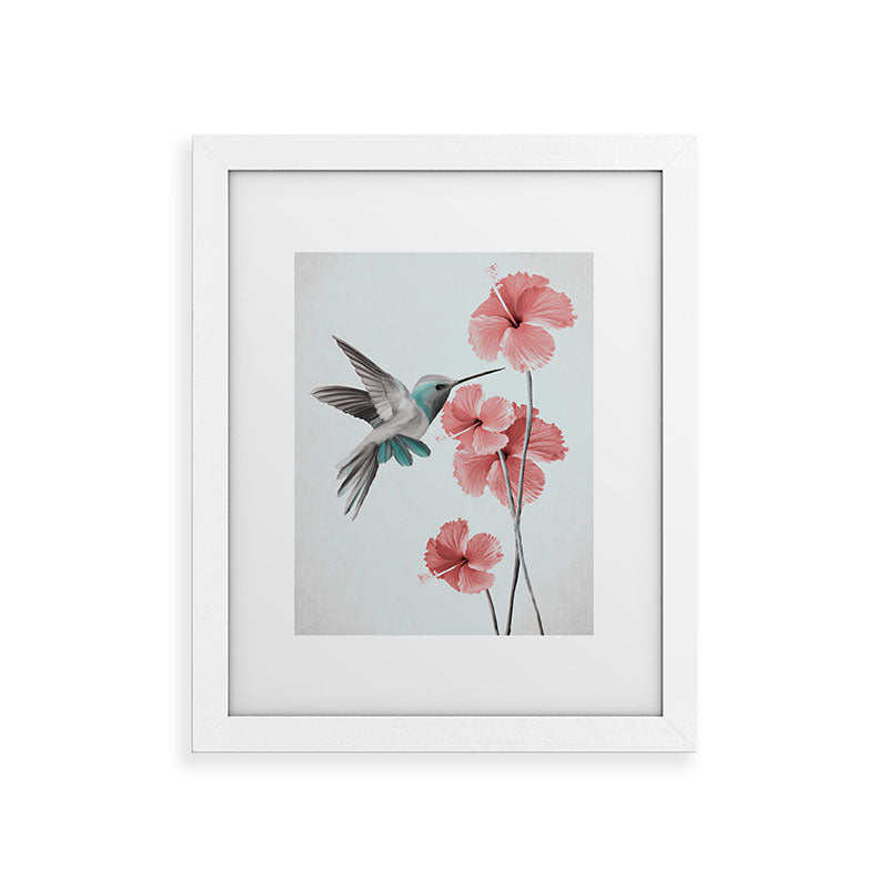 Hummingbird with Hibiscus Framed Art Print Gallery Image 55