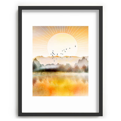 Lake Sunrise Framed Art Print Gallery Image 84