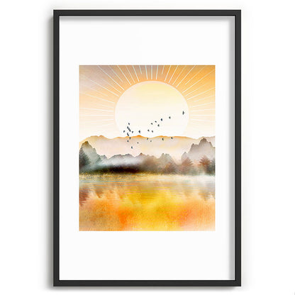 Lake Sunrise Framed Art Print Gallery Image 85