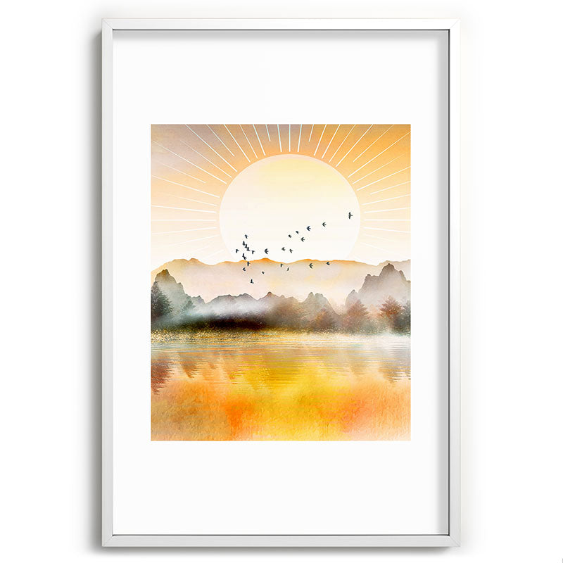 Lake Sunrise Framed Art Print Gallery Image 110
