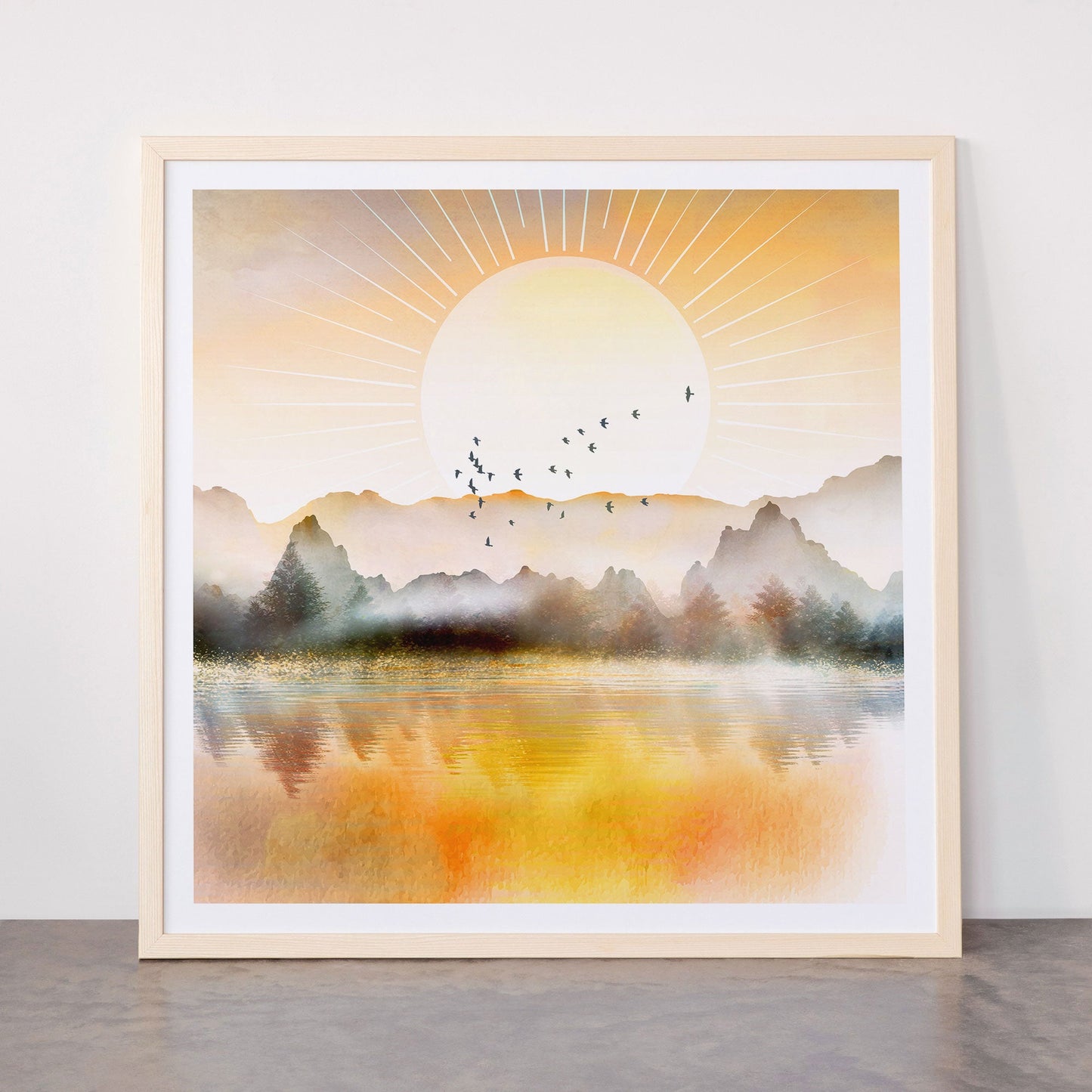 Lake Sunrise Framed Art Print Gallery Image 77