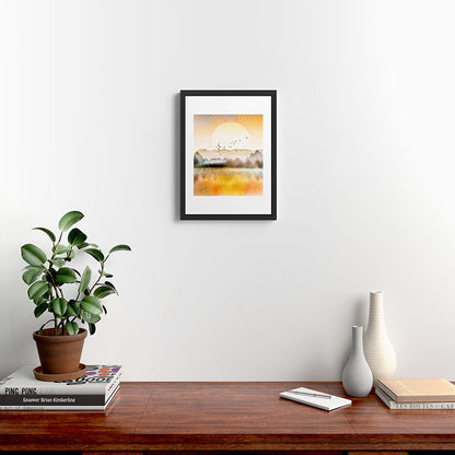 Lake Sunrise Framed Art Print Gallery Image 4