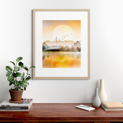 Lake Sunrise Framed Art Print Gallery Image 67