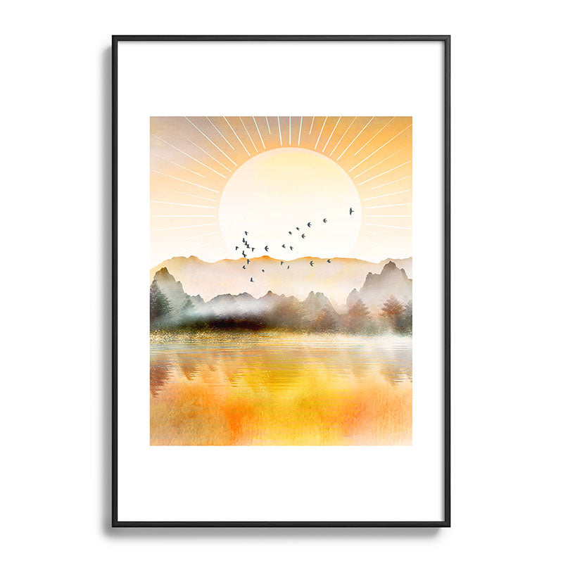 Lake Sunrise Framed Art Print Gallery Image 113