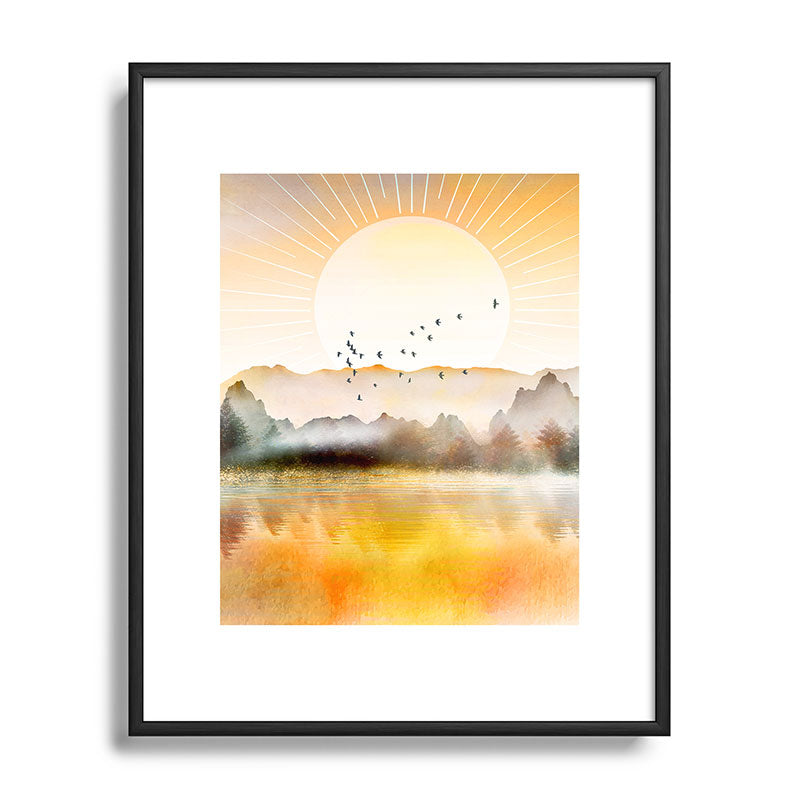 Lake Sunrise Framed Art Print Gallery Image 111