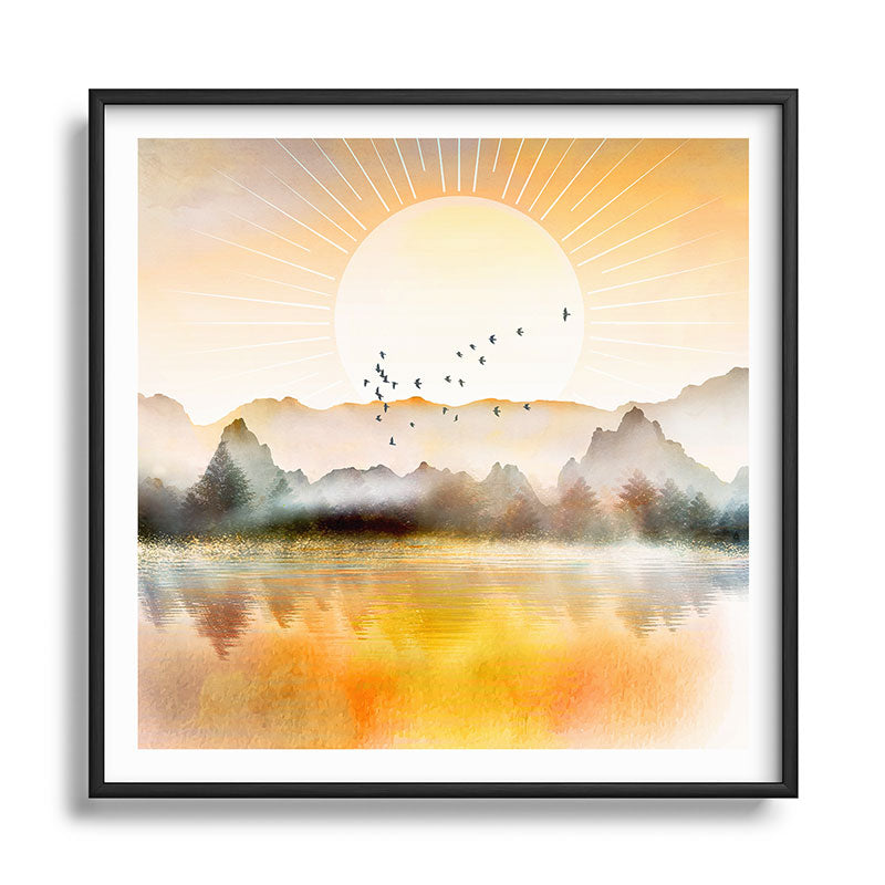 Lake Sunrise Framed Art Print Gallery Image 122