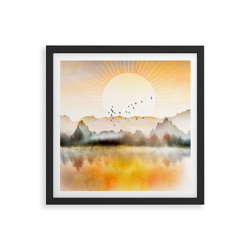 Lake Sunrise Framed Art Print Gallery Image 7