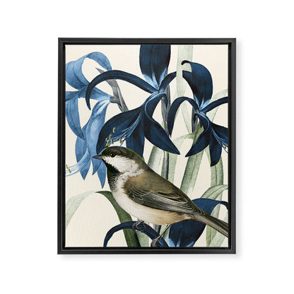 Little Bird and Flowers II Framed Canvas Print Gallery Image 2